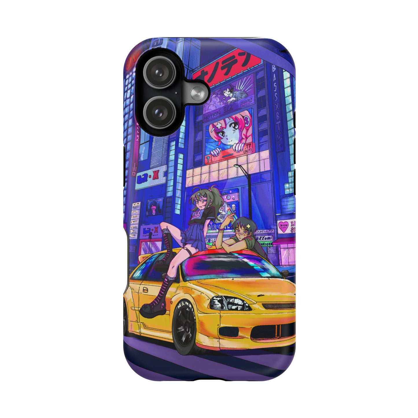 City Night Phone Case — Neon Street Racing Design