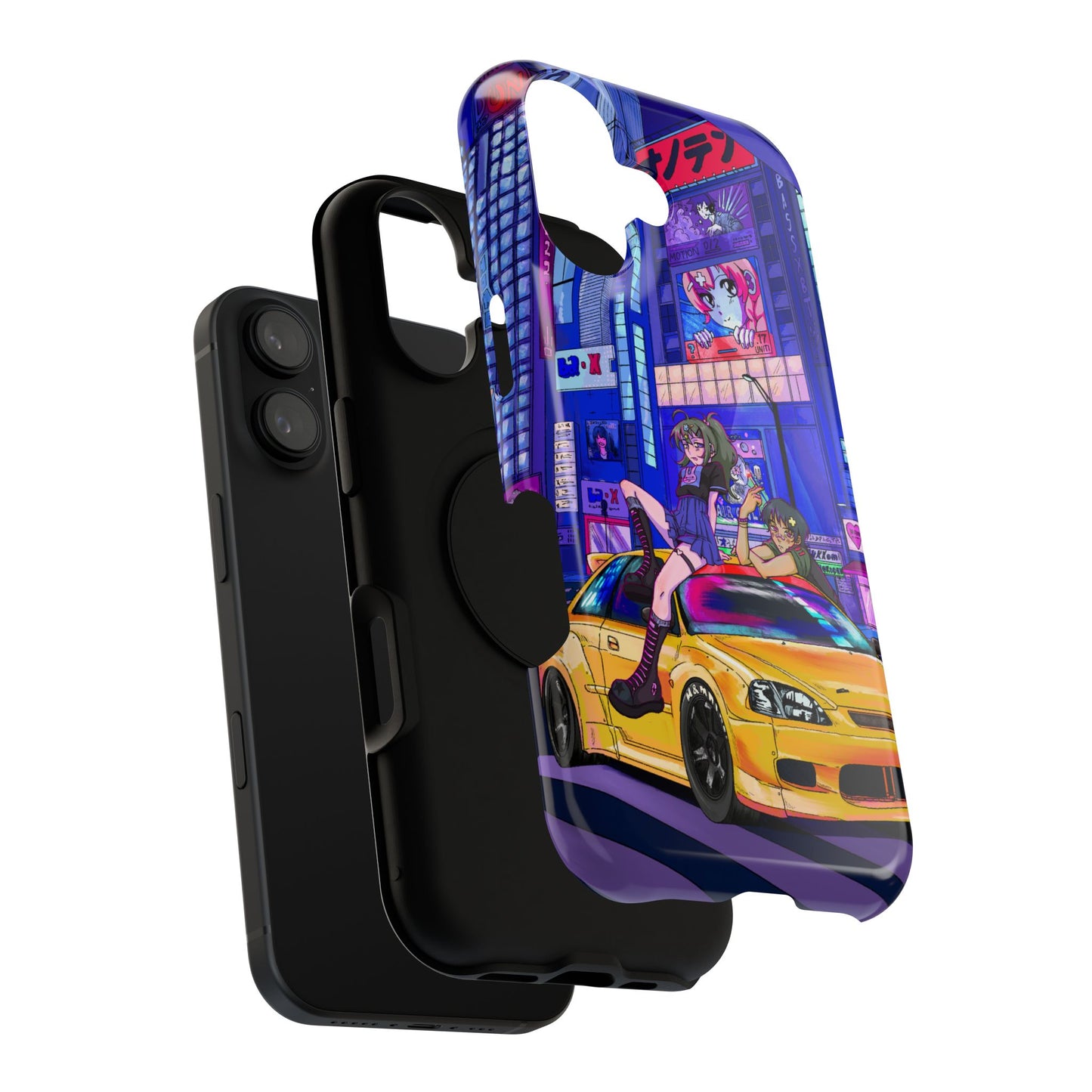 City Night Phone Case — Neon Street Racing Design