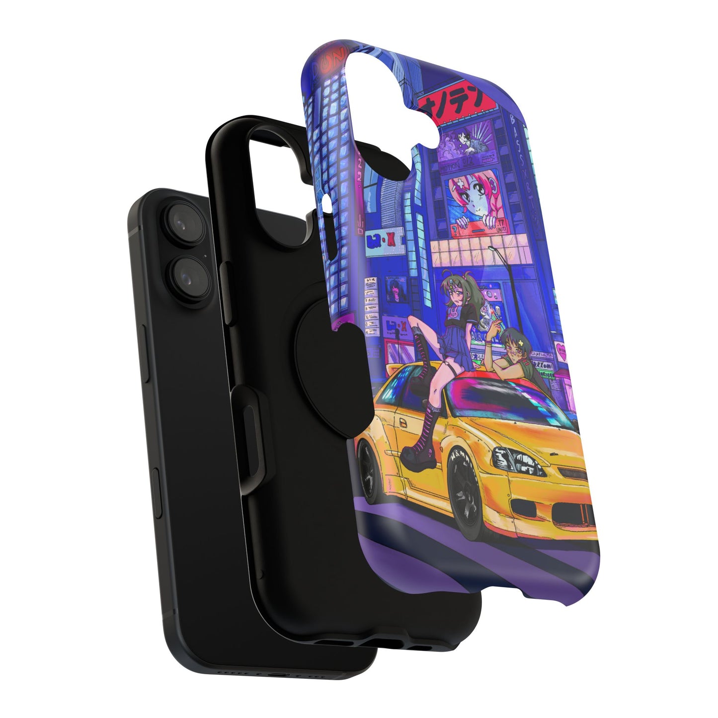 City Night Phone Case — Neon Street Racing Design
